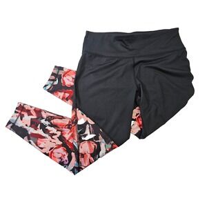 Zelos L Black Multicolor Ankle Leggings Yoga Workout Running Athletic‎ Stretch